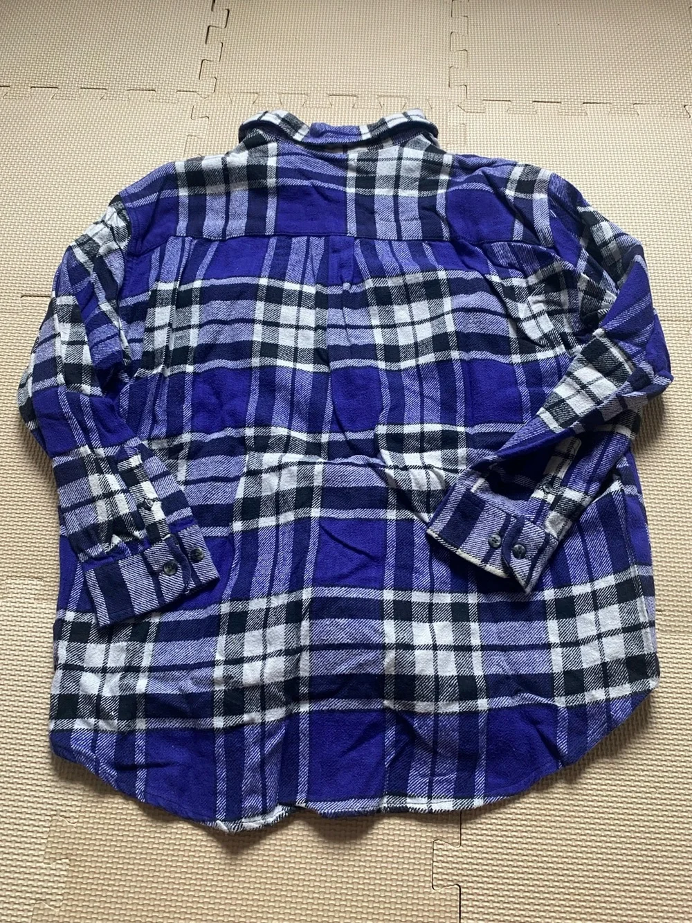 GAP Purple Plaid Button-Up Flannel Shirt Size XXL